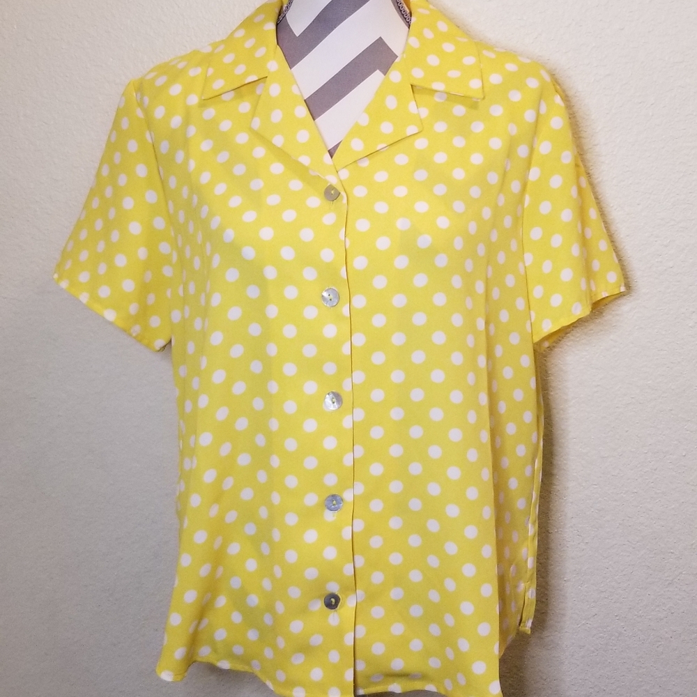 Susan Graver Polka Dots Blouse